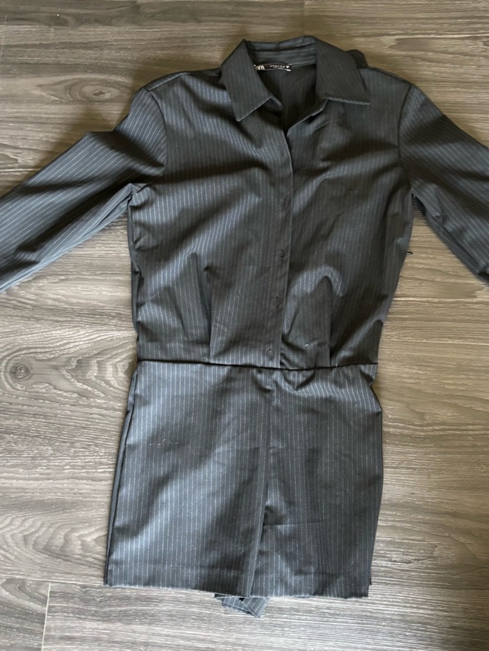 Zara Black Pinstripe Blazer-Style Dress